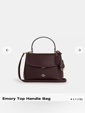Coach Marlow Top Handle Satchel in Dark Brown with Gold Hardware